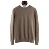 Nuevo suéter casual de hombre para otoño e invierno 100% cachemira, suéter de punto simple de negocios de manga larga y cuello alto