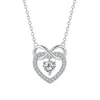 Collar con Símbolo de Amor Infinito Lujo Ligero Gama Alta Exquisito Versátil Cadena para Clavícula Forma de Corazón Collar de Circón de la Suerte Regalo