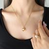 Misterio Nueva Joyería Diseño Creativo Colgante con Forma de Tesoro de Dinero Incrustado con Perla de Agua Dulce Set de Collar y Aretes