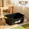 Nueva caja de arena para gatos integrada, inodoro para gatos extragrande anti-salpicaduras, linda caja de arena abierta con diseño de dibujos animados y desodorante para mascotas