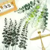Planta de simulação Amazon eucalipto artificial 37cm folha de eucalipto única buquê de plantas verdes decoração de casa layout