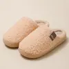 Pantuflas de Algodón de Invierno para el Hogar para Mujer 2026 Nuevas Pantuflas de Algodón de Felpa Simples con Suela Suave, Pantuflas de Algodón Cálidas Antideslizantes para Interiores para Hombre