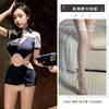 Lencería Sexy de Pecho Pequeño Push-Up Tentación Caliente Deseo Puro Talla Grande Sexy Uniforme de Policía Hermana Mayor Cardigan con Cremallera 6237