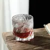 Vaso de Whisky Estilo Japonés para Uso en Casa, Taza de Whisky con Diseño de Roca de Nicho, Vaso de Vidrio Grabado Mate, Copa de Vino Vintage