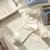 Meias Finas de Verão para Mulheres, Meias Pós-Parto Respiráveis com Barra Solta, Meias de Meia-Perna com Renda de Bolhas Estilo Japonês, Estilo Jk