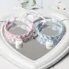 Pulseira de Casal Trançada de Algodão e Linho Original Fofa Ji Yi Xiaoba Ajustável Super Fofa Desenho Animado Melhor Amiga Pulseira Magnética para Mulheres