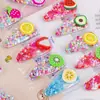 Grampo de Cabelo de Frutas Crianças Meninas Grampo de Cabelo Colorido Barraca de Jardim de Infância Clipe BB com Areia Movediça Clipe para Franja Acessórios de Cabelo Estilo Coreano