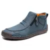 Zapatos casuales de exterior para hombre de talla grande transfronterizos, de suela plana, cosidos a mano, con cremallera, botas Martin, botines, 828
