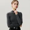 Hilo Yangzi alemán, suéter de lana pura finamente hilada, nueva colección otoño 2026, prenda interior fina para mujer, suéter elegante y de corte ajustado
