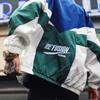 Chaqueta ulzzang de Corea del Sur, estilo Harajuku, marca de moda urbana de Hong Kong, chaqueta holgada retro con bloques de color, cortavientos deportivo.
