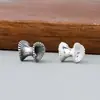 Cuentas de Barril Irregulares Bandeja de Flores de Doble Cara Bandeja de Cuentas Retorcidas Cuentas Espaciadoras de Plata S925 Perla de Cristal Espaciador Cuentas Hechas a Mano para DIY