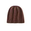 Cachemira Otoño/Invierno 2026 Nuevo Gorro de Punto Grueso Cálido de Color Sólido de Cable de Alta Gama para Mujer, Moda Casual
