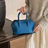 Bolsa Toast de Couro Genuíno Feminina Modelo Novo 2026 Couro Bovino de Primeira Camada Bolsa Bowling Bolsa Boston Bolsa de Mão Bolsa Transversal Feminina