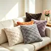 Luxuosa fronha de almofada de pelúcia na cor creme, com textura de waffle dupla face, confortável para sofás de sala de estar, encostos de cadeira de escritório e como travesseiro decorativo