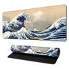Alfombrilla de ratón Ukiyo-e japonés transfronteriza, alfombrilla de escritorio grande con olas, alfombrilla para teclado de computadora, soporte, personalización