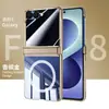 Adecuado para funda de teléfono móvil Samsung Zflip8, Anillo Magnético, Eje Central, Bisagra de Resorte, Carcasa Transparente Electrochapada y Funda Protectora Integrada con Película