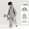 Traje Deportivo con Cuello Alto para Niños Niños Primavera Otoño Ropa Casual Nueva Sudadera de Otoño para Niños Conjunto de Dos Piezas Moderno