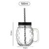 Taza de Mason de Color Piña Degradado al por Mayor de Fábrica con Tapa Tubo de Succión Asa de Taza Taza de Agua para Estudiantes Taza para Infusión de Bebidas Frías