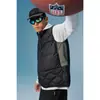 Chaleco acolchado Shibuya Element de invierno, patchwork de color, plumón de pato blanco, cuello alto, chaqueta de plumón unisex F6254