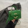 2024 Nueva Moda Otoño e Invierno Simple Fresco Color de Contraste Hebilla de Cierre Nuevo Bolso Bandolera Cuadrado Pequeño Portátil con Textura