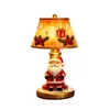 Nueva Lámpara de Mesa Navideña Brillante de Papá Noel y Reno Artesanía de Resina Adorno Decorativo Creativo para el Hogar