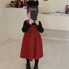 Traje de pana para niña Otoño e Invierno Moda coreana para bebé Estilo occidental Chaleco Falda Moda infantil Vestido princesa de tirantes