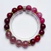 [Dulce de Fresa] Pulsera Natural de Cristal Fresa Cristal Flor de Cerezo Lluvia para Mujer La Más Fácil de Combinar Pulsera de Regalo Al por Mayor