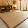 Alfombra de ratán estilo japonés para sala de estar, dormitorio, balcón, tatami, alfombrilla de gateo de verano para mesita de noche, cojín grueso