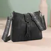 Bolso de Hombro con Borlas Retro Árabe de Primavera 2026 para Mujer, Bolso Cruzado de Gran Capacidad, Estilo Étnico de Moda con Correa Ancha