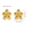 Pendientes Europeos y Americanos de Acero Inoxidable, Lujo Accesible Pendientes Sencillos de Flor Metálica Francesa, Textura Asimétrica, Pendientes Grandes Exagerados