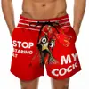 Pantalones de Playa para Hombre Divertidos Estampado 3D de Pavo de Pascua Bañador Plátano Burlón Pantalones Cortos Casuales Europeos y Americanos