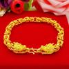 Pulsera Pequeña de Tela para Grifo Dorada Chapada en Latón Joyería Imitación Oro Electrochapada Suministro para Comercio Electrónico Pulsera para Hombre Pulsera