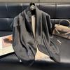 Moda Cuello Blanco Primavera y Otoño Delgado Seda Camelia Bufanda de Seda de Alta Gama Bufanda Regalo para Mujer Vintage Bufanda de Algodón Tencel