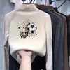 Camisa de Gola Alta Meia-Calça de Veludo Alemão para Meninos para Outono e Inverno, Camisa de Gola Média para Crianças para o Inverno, Blusa Quente de Manga Longa para o Inverno
