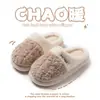 Pantuflas de algodón bordadas en bloques de color para mujer, otoño e invierno, de suela gruesa, forradas de felpa, cálidas, pantuflas de casa para pareja con tacto suave y antideslizante
