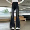 Jeans de cintura alta para niñas, modelo nuevo, elegante y popular para primavera y otoño, pantalones acampanados de moda estilo coreano para niños mayores, moda de otoño