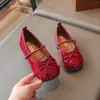 Zapatos Mary Jane de Cuero para Niñas con Lazo, Zapatos de Princesa Suaves para Bebé de Primavera y Verano, Zapatos Planos para Niños, Modernos y Versátiles