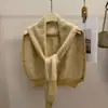 Chal de punto a rayas de color contrastante 2025 Estilo coreano Otoño e Invierno para mujer El más fácil de combinar Calidez y protección contra el frío de alta calidad Protectores de hombro con chalecos