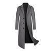 Casaco de Lã Inverno Estilo Coreano Casual Masculino Comprimento Médio Ajustado Cor Sólida Terno Trench Coat Masculino Leve Negócios