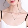 Colgante en forma de corazón de Amor a Primera Vista estilo coreano con incrustaciones de diamantes, colgante de circonita con forma de amor inteligente, collar para mujer, accesorios de plata