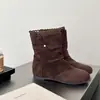 Botas de plataforma retro que aumentan la altura para mujer 2026 año de temperamento nuevo estilo otoño Botas occidentales Maillard con cordones botas cortas adelgazantes