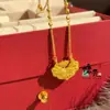 Joyería al por mayor del mismo estilo que en las tiendas de oro: Collar Doble Pez Koi Hueco Paz y Prosperidad Bolsa con Cierre Colgante de Loto