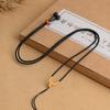 Colgante de cuerda de cristal de ágata elegante y tejido a mano simple para hombres y mujeres, cordón de collar de jade, cordón de hilo dorado