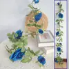 Rattan Artificial Imitación Rosa Flor Falsa Enredadera Hogar Mesa de Comedor Colgante de Puerta Decoración Arreglo Fondo de Boda Flores Falsas