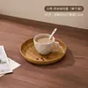 Bandeja Ovalada Transfronteriza con Imitación de Madera, Plato de Cena, Bandeja para Té, Bandeja de Almacenamiento para Tazas de Agua del Hogar, Plato para Pasteles de Cafetería