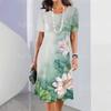 2024 Comercio Exterior Transfronterizo Hermosa Falda Casual de Línea A para Mujer con Estampado Digital 3D Verano Elegante en Forma de O