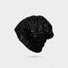Gorro holgado estilo americano con estampado de leopardo para mujer, Nuevo modelo Primavera/Verano 2025, Gorro personalizado para uso diario para circunferencia de cabeza grande, Elegante sombrero tipo turbante
