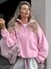 Otoño/Invierno 2026 Nuevo Moda Casual Minimalista Francés Tendencia Deportiva Nicho Color Sólido Ropa Exterior Sudadera