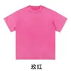 Camiseta masculina de manga curta, corte solto, ombros caídos, gola redonda, qualidade de exportação, modelagem europeia e americana, algodão 230g, acabamento lavado e desgastado, com efeito vintage de tingimento em cera