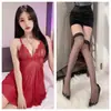 Lencería Erótica Tallas Grandes Guanyun, Sexy Camisón de Encaje Tentación, Ropa de Dormir Transparente Atrevida, Uniforme de Puro Deseo Sin Quitar